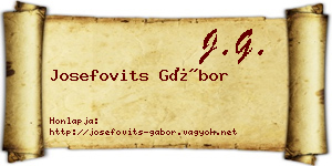 Josefovits Gábor névjegykártya
